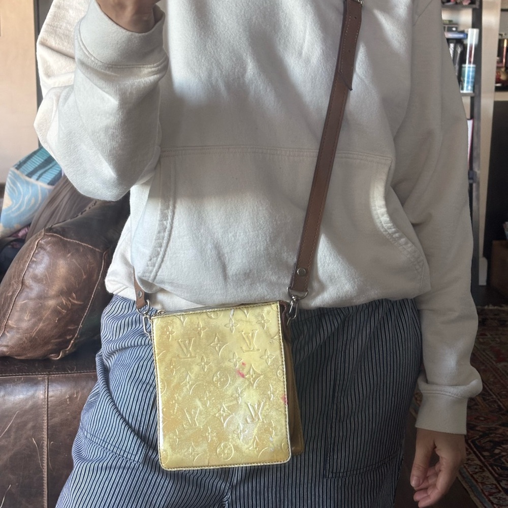 Louis Vuitton Gold Mott Vernis vintage Crossbody Bag